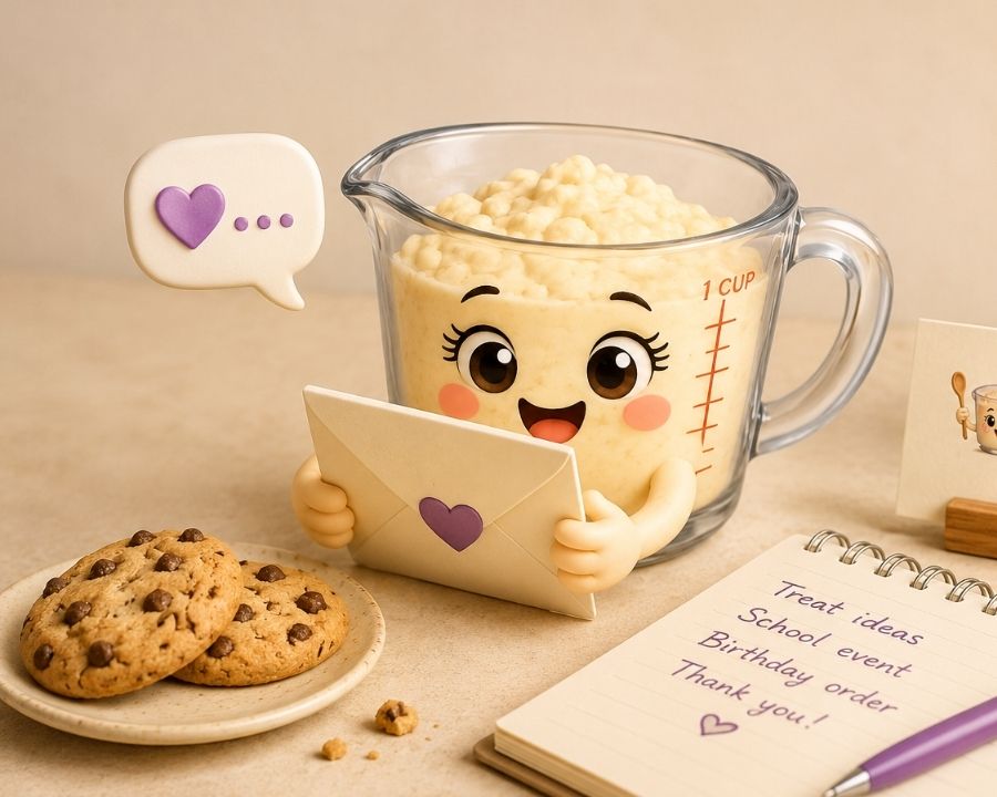 Little Batch Bakery treats and friendly bakery contact visual