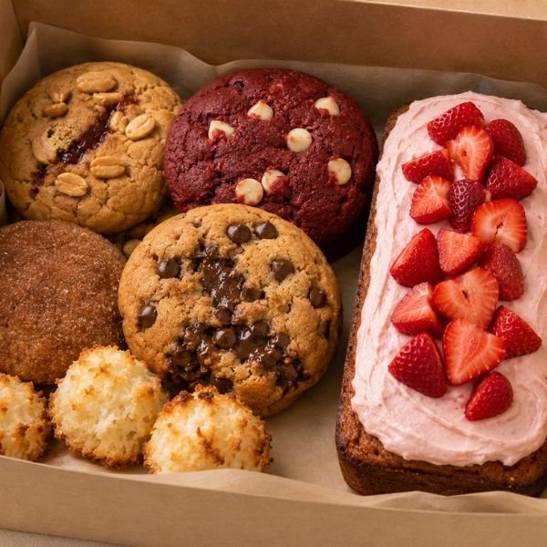 Mixed custom treat box with bakery treats